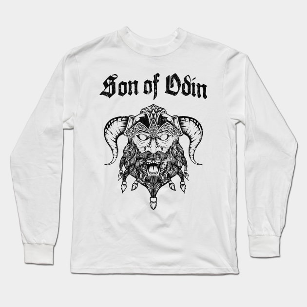 Odin's Son Viking Warrior Nordmann Bart Long Sleeve T-Shirt by Foxxy Merch